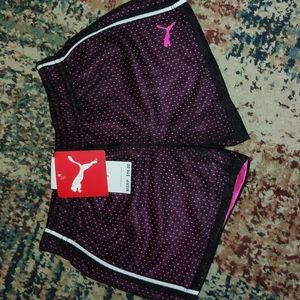 Puma Kids Shorts (Black and Pink) Size 5